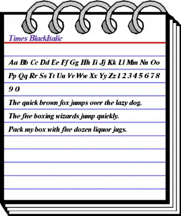 Times-BlackItalic Regular animated font preview
