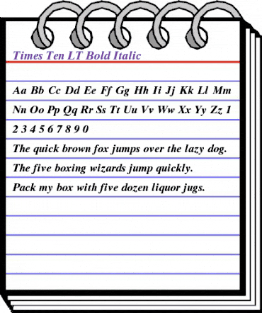 TimesTen LT Roman Bold Italic animated font preview