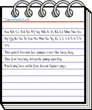 TimesItalicLeft Regular animated font preview