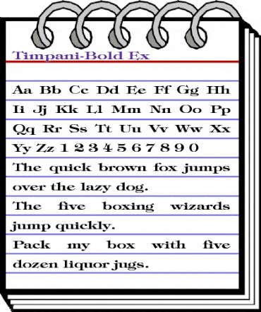 Timpani-Bold Ex Regular animated font preview Timpani-Bold Ex Regular animated font preview
