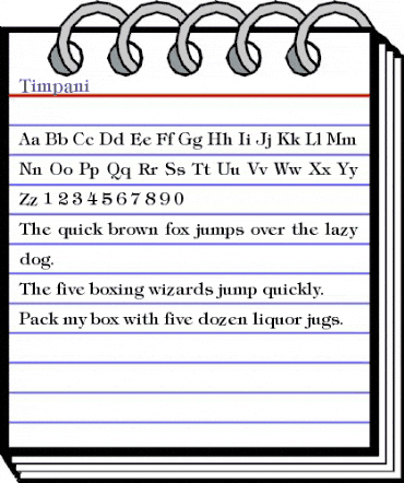 Timpani Regular animated font preview