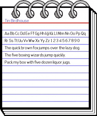 Tin Birdhouse Regular animated font preview