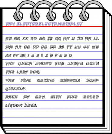 Tipi Slanted Electric Display animated font preview