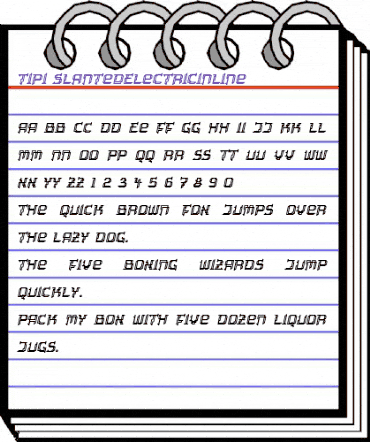 Tipi Electric Inline Italic animated font preview Tipi Electric Inline Italic animated font preview
