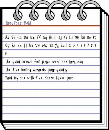 TippyToes Bold Bold animated font preview