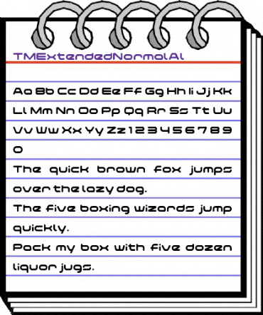 TMExtendedNormalAl Regular animated font preview