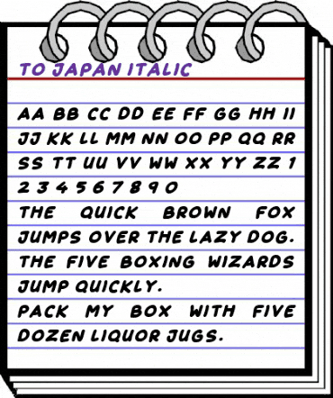 To Japan Italic animated font preview To Japan Italic animated font preview
