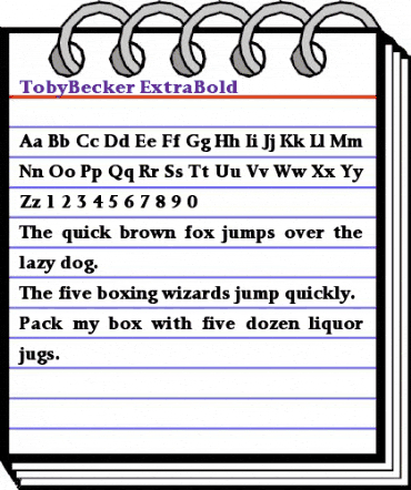 TobyBecker-ExtraBold Regular animated font preview