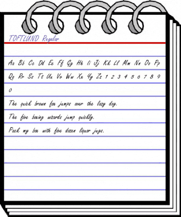 TOFTLUND Regular animated font preview