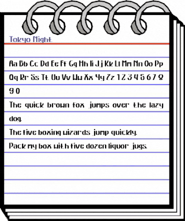 Tokyo Night Regular animated font preview