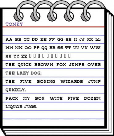 Tonky Regular animated font preview