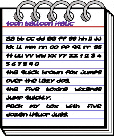 Toon Balloon Italic animated font preview Toon Balloon Italic animated font preview