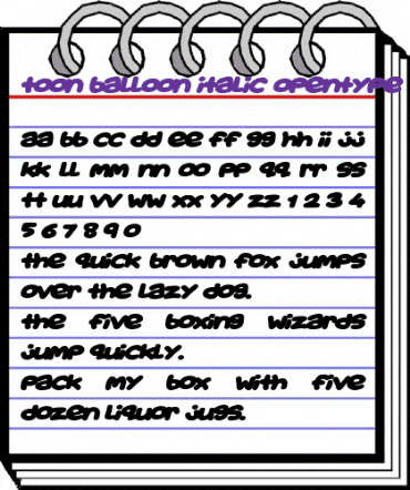 Toon Balloon Italic animated font preview