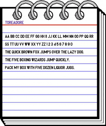 Toreadore Regular animated font preview