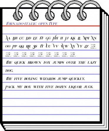 Tornado Italic animated font preview Tornado Italic animated font preview