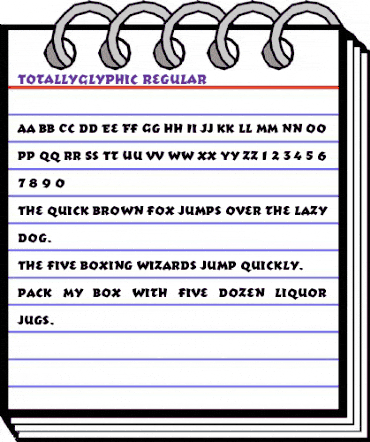 TotallyGlyphic Regular animated font preview