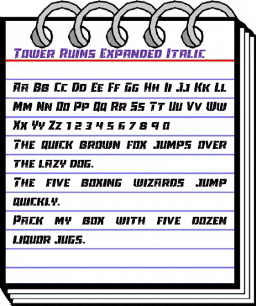 Tower Ruins Expanded Italic Expanded Italic animated font preview Tower Ruins Expanded Italic Expanded Italic animated font preview