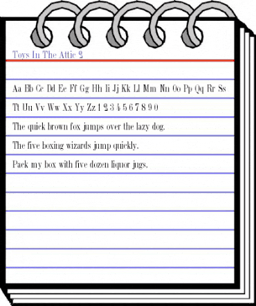 Toys In The Attic 2 Regular animated font preview