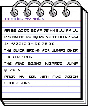 TR Biting My Nails Regular animated font preview