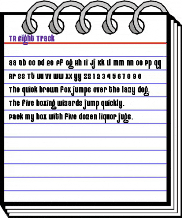 TR Eight Track Regular animated font preview