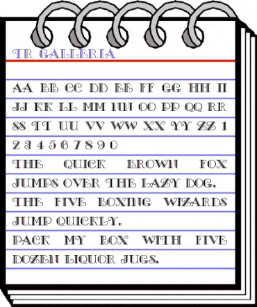 TR Galleria Regular animated font preview