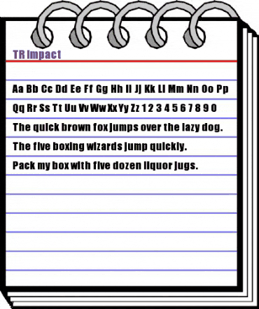 TR Impact Regular animated font preview