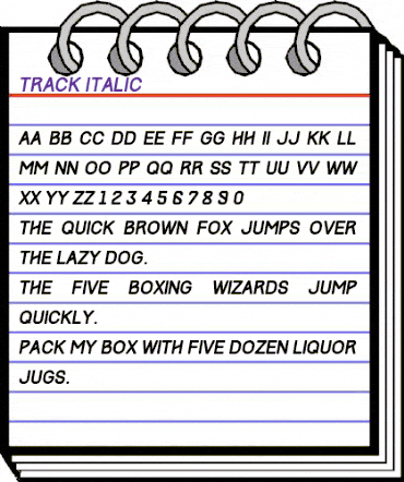 Track Italic animated font preview