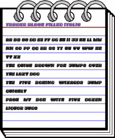 Trader Black Filled Italic animated font preview Trader Black Filled Italic animated font preview