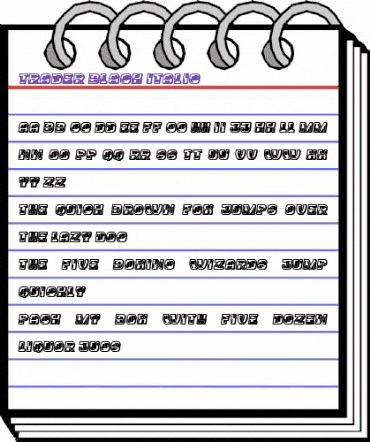 Trader Black Italic animated font preview Trader Black Italic animated font preview