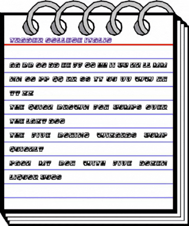 Trader College Italic animated font preview