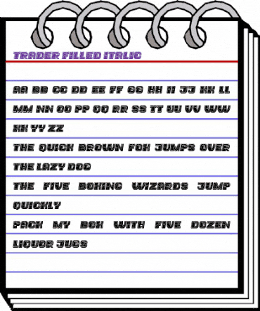 Trader Filled Italic animated font preview