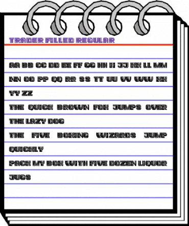 Trader Filled Regular animated font preview