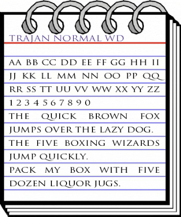 Trajan-Normal Wd Regular animated font preview Trajan-Normal Wd Regular animated font preview
