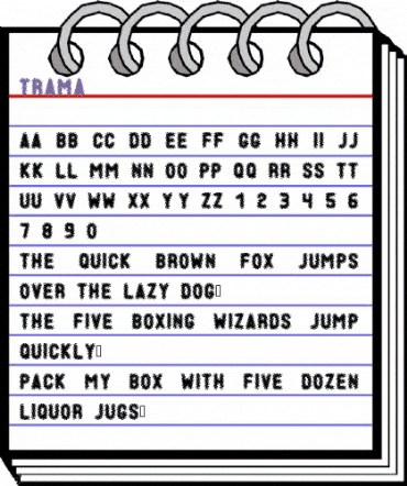 TRAMAPUNTO Book animated font preview