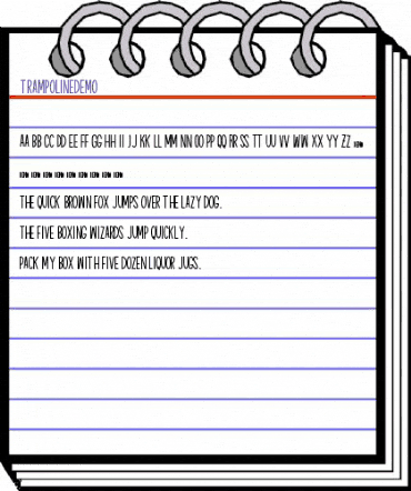 Trampoline demo Regular animated font preview Trampoline demo Regular animated font preview