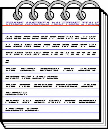 Trans-America Halftone Italic Italic animated font preview Trans-America Halftone Italic Italic animated font preview