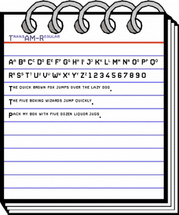 TransAM-Regular Regular animated font preview