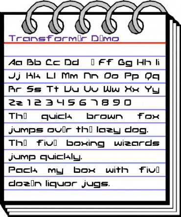 Transformer Demo animated font preview Transformer Demo animated font preview