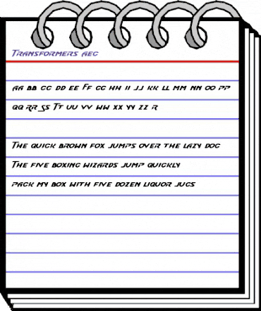 Transformers AEC Regular animated font preview