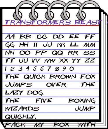 Transformers Beast Wars Regular animated font preview