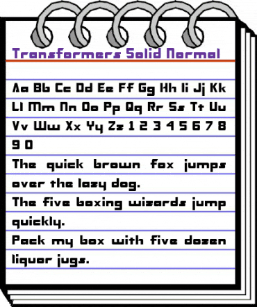 Transformers Solid Normal animated font preview