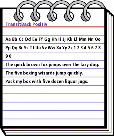 TransitBack Regular animated font preview