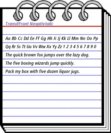 TransitFront Italic animated font preview