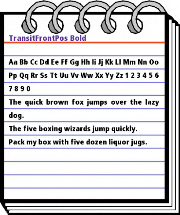 TransitFrontPos Bold animated font preview
