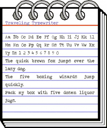 Traveling _Typewriter Regular animated font preview