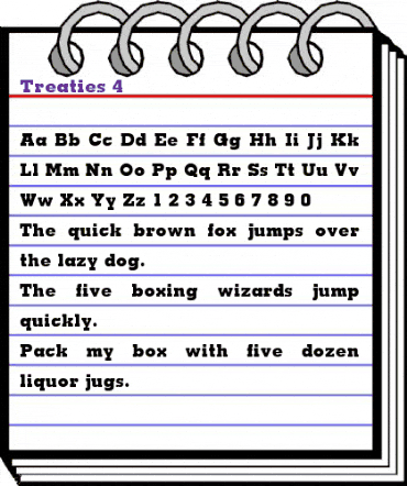 Treaties 4 Regular animated font preview