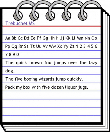 Trebuchet MS animated font preview