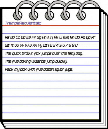 Tremble Regular Italic animated font preview Tremble Regular Italic animated font preview