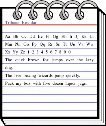 Tribune Regular animated font preview