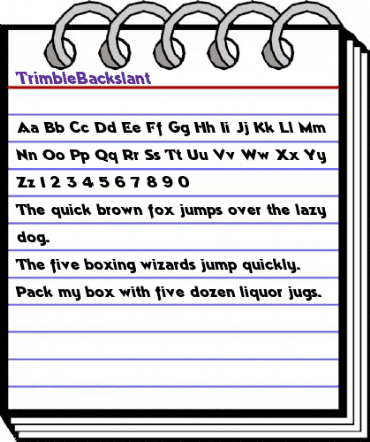 TrimbleBackslant Regular animated font preview